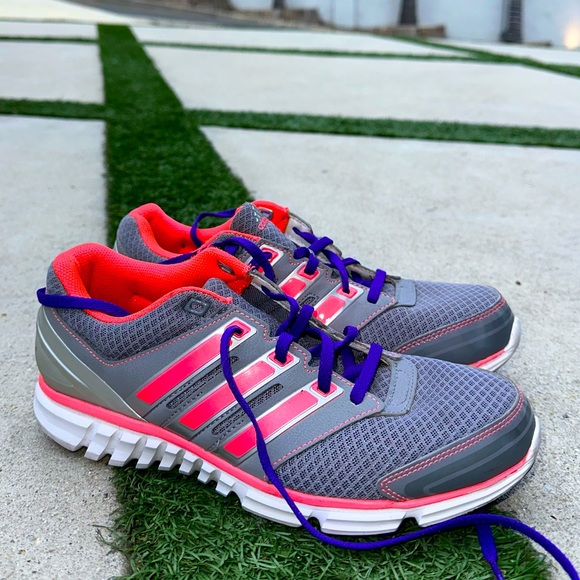 ADIDAS SNEAKERS - Size 8 (neon coral purple gray) - Picture 5 of 5